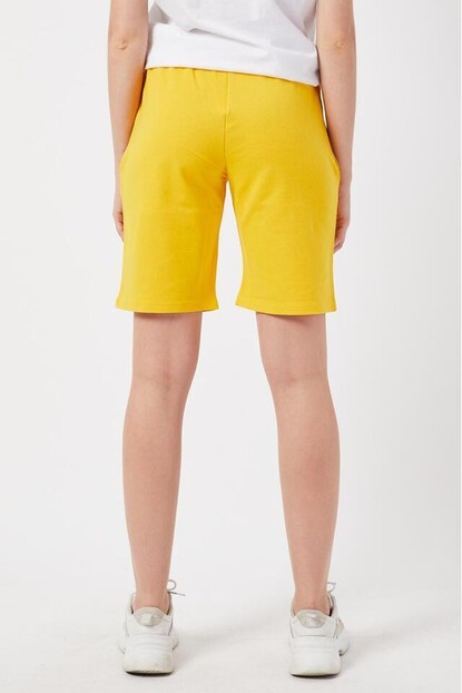 Kadın Basic Uzun Örme Şort-Bermuda 