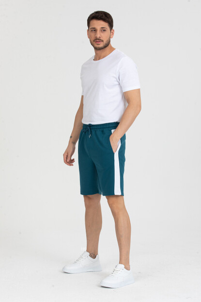 2D2B  Erkek Basic Şerit Detaylı Cepli Şort