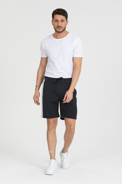 2D2B Erkek Basic Şerit Detaylı Çizgili Şort