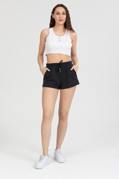 2D2B Kadın Beli Lastikli Basic Kısa Cepli Şort