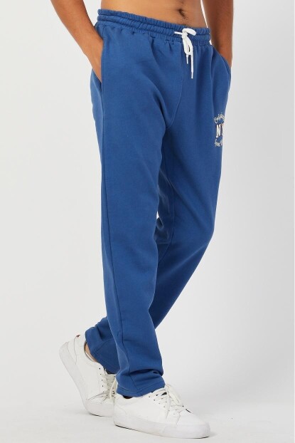 Erkek Düz Paça Nakışlı Eşofman Altı