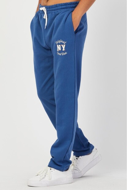 Erkek Düz Paça Nakışlı Eşofman Altı