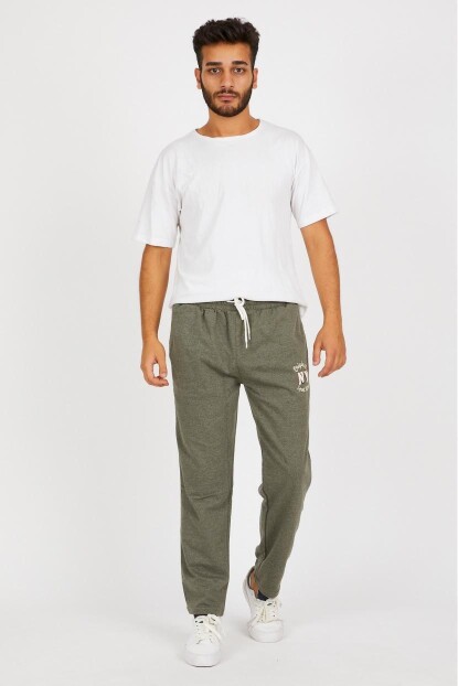 Erkek Düz Paça Nakışlı Eşofman Altı