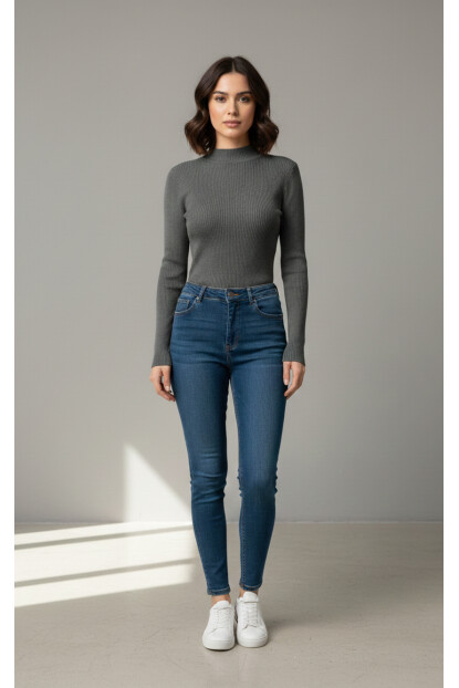 Fitilli Balıkçı Yaka Triko Kazak