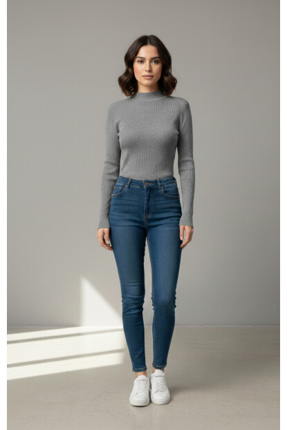 Fitilli Balıkçı Yaka Triko Kazak