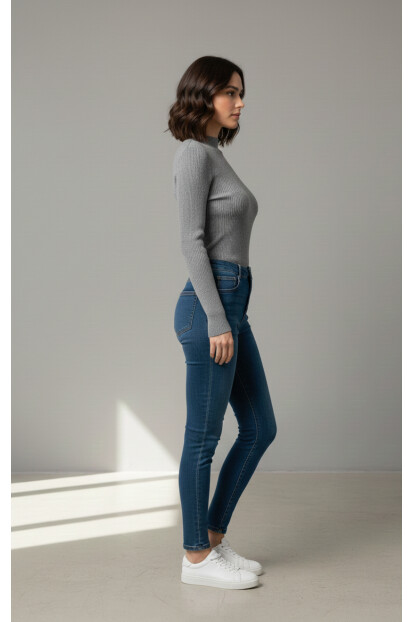 Fitilli Balıkçı Yaka Triko Kazak