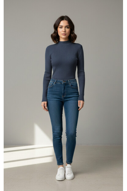 Fitilli Balıkçı Yaka Triko Kazak