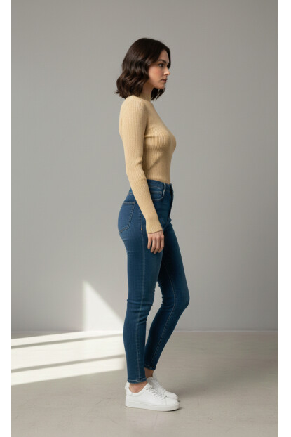 Fitilli Balıkçı Yaka Triko Kazak