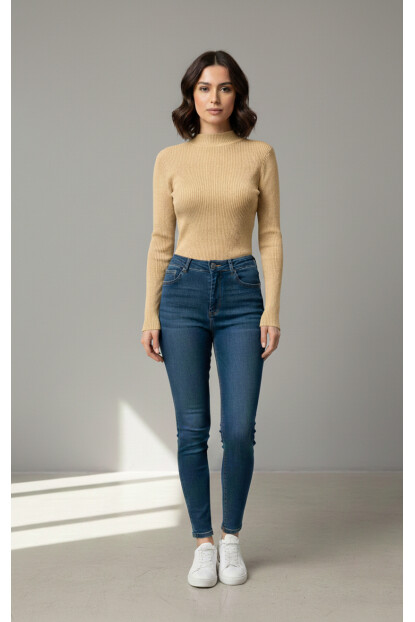 Fitilli Balıkçı Yaka Triko Kazak