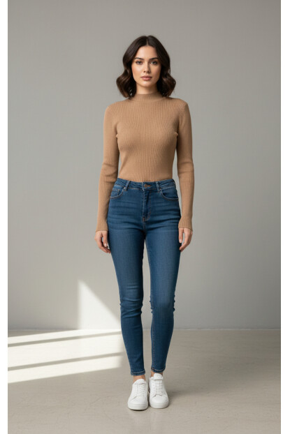 Fitilli Balıkçı Yaka Triko Kazak