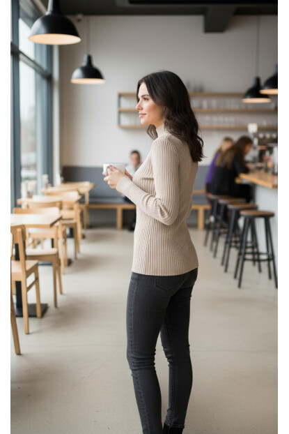 Fitilli Balıkçı Yaka Triko Kazak