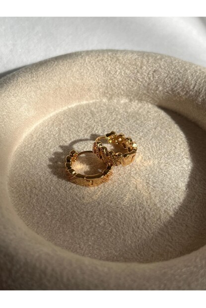 NATURE Çelik  Gold Renk Oval  Küpe Seti