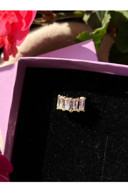 NATURE Çelik Zirkon Baget Taşlı Gold earcuff