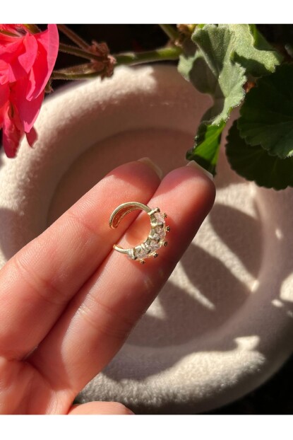 NATURE Çelik Zirkon Baget Taşlı Gold earcuff