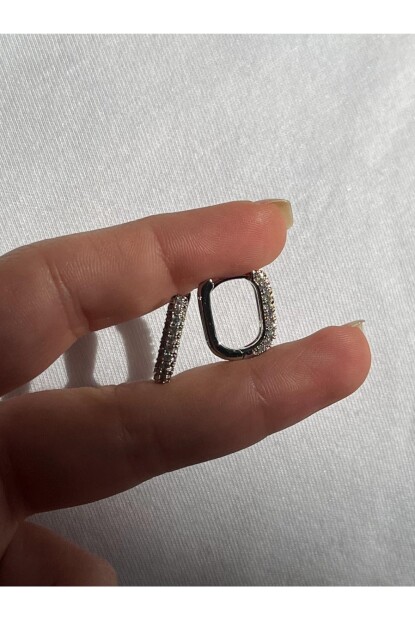 NATURE Çelik Zirkon Taşlı Şık Küpe Seti