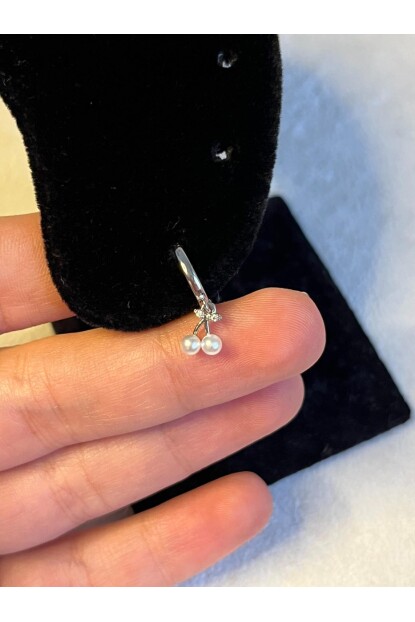 NATURE Cerrahi Çelik İncili Sallantılı Kiraz Helix Halka Piercing