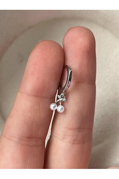 NATURE Cerrahi Çelik İncili Sallantılı Kiraz Helix Halka Piercing