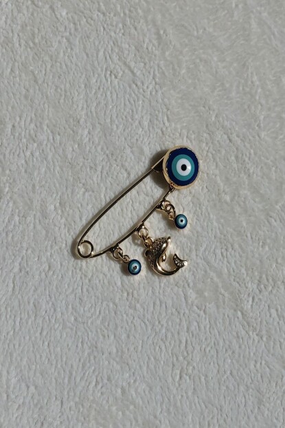 NATURE Cerrahi Çelik Nazar Boncuklu Bebek Yaka İğnesi 