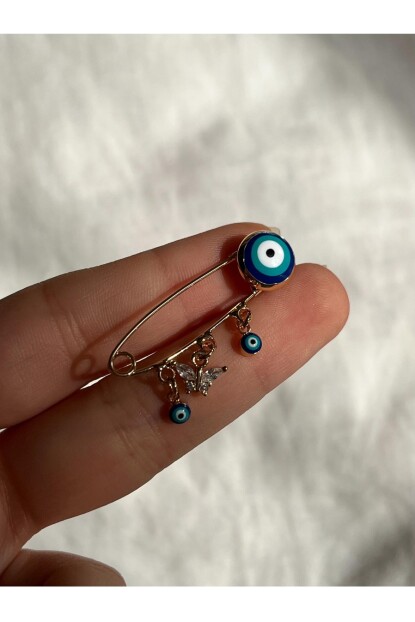 NATURE Cerrahi Çelik Nazar Boncuklu Bebek Yaka İğnesi 