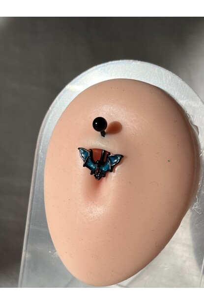 NATURE Cerrahi Çelik  Siyah Yarasa  Göbek Piercing