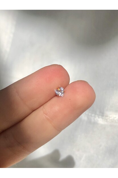 NATURE Cerrahi Çelik Tek Taş Kalpli Gold Renk 1cm bar Piercing