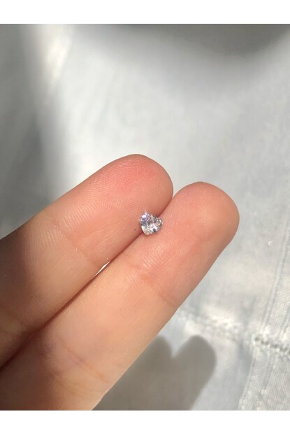 NATURE Cerrahi Çelik Tek Taş Kalpli Gümüş Renk 1cm bar Piercing