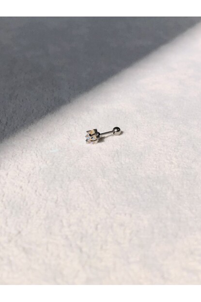NATURE Cerrahi Çelik  Zirkon Renkli Taşlı Küçük Yıldız  Gümüş renk 1cm  Piercing