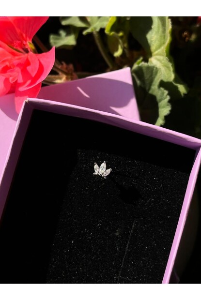 NATURE Cerrahi Çelik Zirkon Taşlı Arkası Düz Taç Piercing,Tragus, Helix, Kıkırdak.