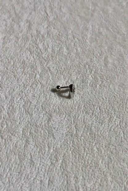 NATURE Cerrahi Çelik Zirkon Taşlı İçi Boş Kalp 1cm  Piercing