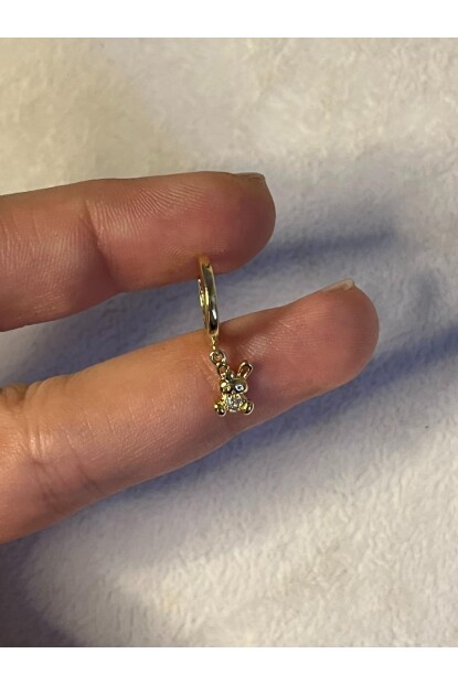 NATURE Cerrahi Çelik Zirkon Taşlı Sallantılı Tavşan Helix Halka Piercing