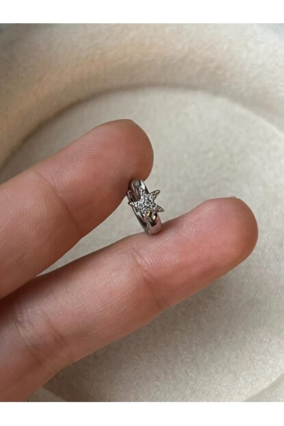 NATURE Cerrahi Çelik Zirkon Taşlı Yıldız Helix Halka Piercing