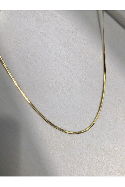 NATURE İnce Düz Yılan 45 cm Gold İtalyan Zincir 