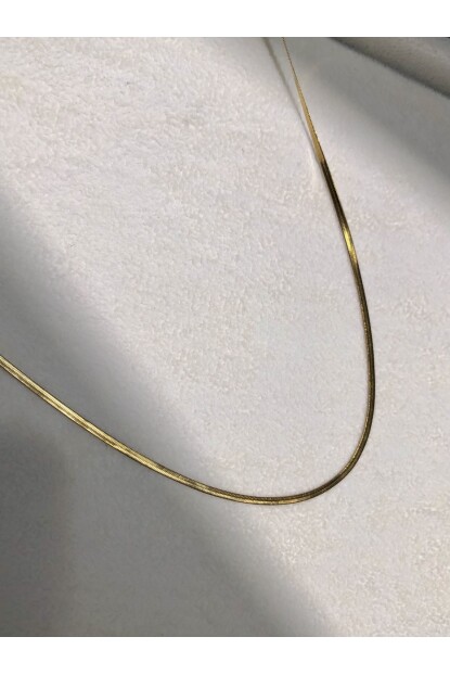 NATURE İnce Düz Yılan 45 cm Gold İtalyan Zincir 