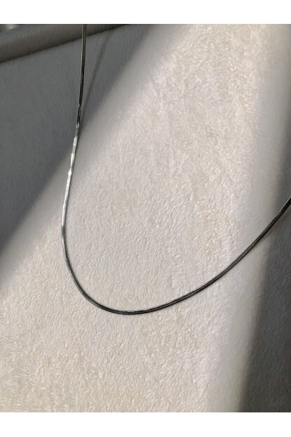 NATURE İnce Düz Yılan 45 cm Gümüş İtalyan Zincir 