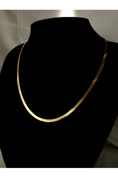 NATURE Kalın Düz Yılan 45 cm Gold İtalyan Zincir 