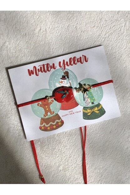 NATURE Yılbaşı Temalı Eldiven  Figürlü Murano Boncuk İp  Bileklik