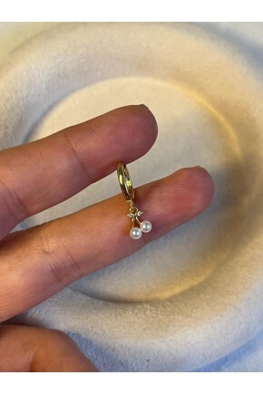 NATURE Cerrahi Çelik İncili Sallantılı Kiraz Helix Halka Piercing