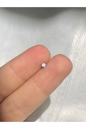 NATURE Cerrahi Çelik Tek Taş Gümüş Renk 0,5cm bar Piercing
