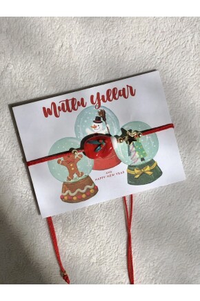 NATURE Yılbaşı Temalı Eldiven  Figürlü Murano Boncuk İp  Bileklik