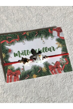 NATURE Yılbaşı Temalı Kardan Adam Figürlü Murano Boncuk İp  Bileklik