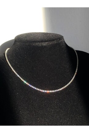 NATURE Zirkon Taşlı Gümüş Renk Suyolu Kolye