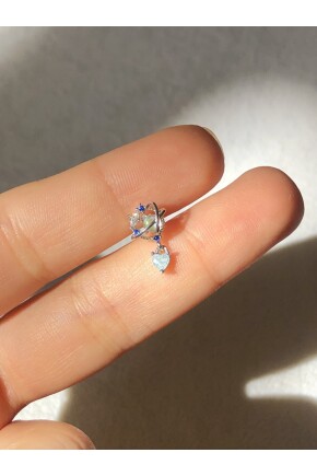 NATURE Zirkon Taşlı Sallantılı  Gezegen Gümüş Renk Piercing