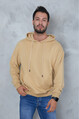 2D2B  Erkek Oversize Kapüşonlu Kanguru Cepli Ribanalı Uzun Kollu Basic Sweatshirt
