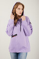 2D2B Kadın Kapüşonlu Yaka Detaylı Cepli Fermuarlı Oversize Sweatshirt
