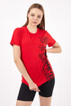 2D2B Kadın Sıfır Yaka Basic Baskılı T-Shirt 