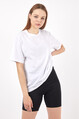 2D2B Kadın Sıfır Yaka Basic Düz Oversize T-Shirt 