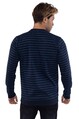Erkek Sıfır Yaka Çizgili Basic 3 iplik Sweat Shirt