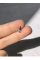 NATURE Cerrahi Çelik Opal Mavi Taşlı  Atlı Karınca Gümüş renk 1cm  Piercing