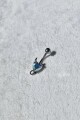 NATURE Cerrahi Çelik Renkli Opal Taşlı Boynuzlu Kalp Göbek Piercing