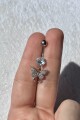 NATURE Cerrahi Çelik Zirkon Taşlı Sallantılı Gümüş Renk Kelebek Göbek Piercing